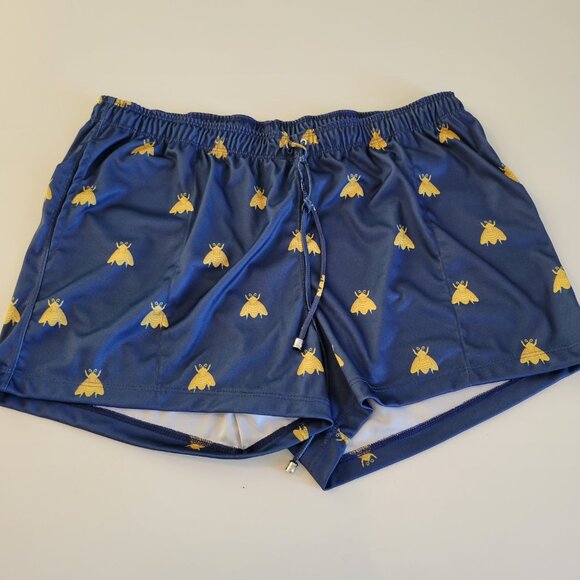 Tulio Mens Tank Top and Shorts Matching Set Navy Blue and Gold Bee AOP 3XL 2XL - Picture 2 of 11